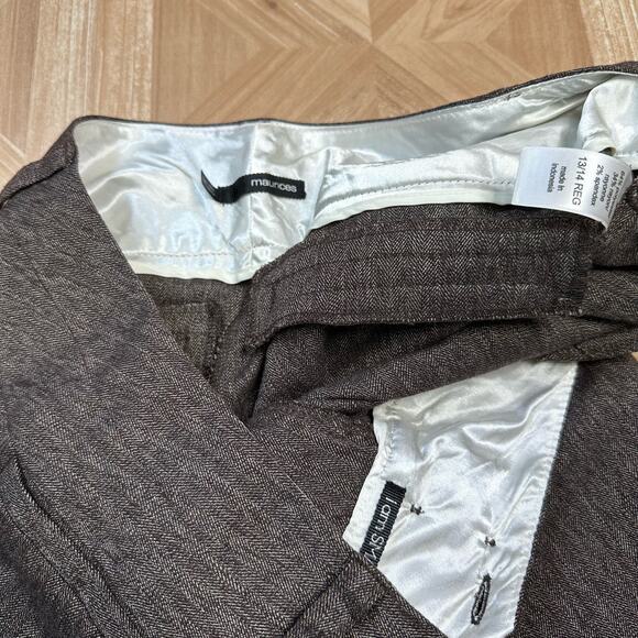 Maurices Brown Wide Leg Dress Pant Womens Size 13/14 Y2k Retro Mid Rise Trousers - Picture 6 of 6